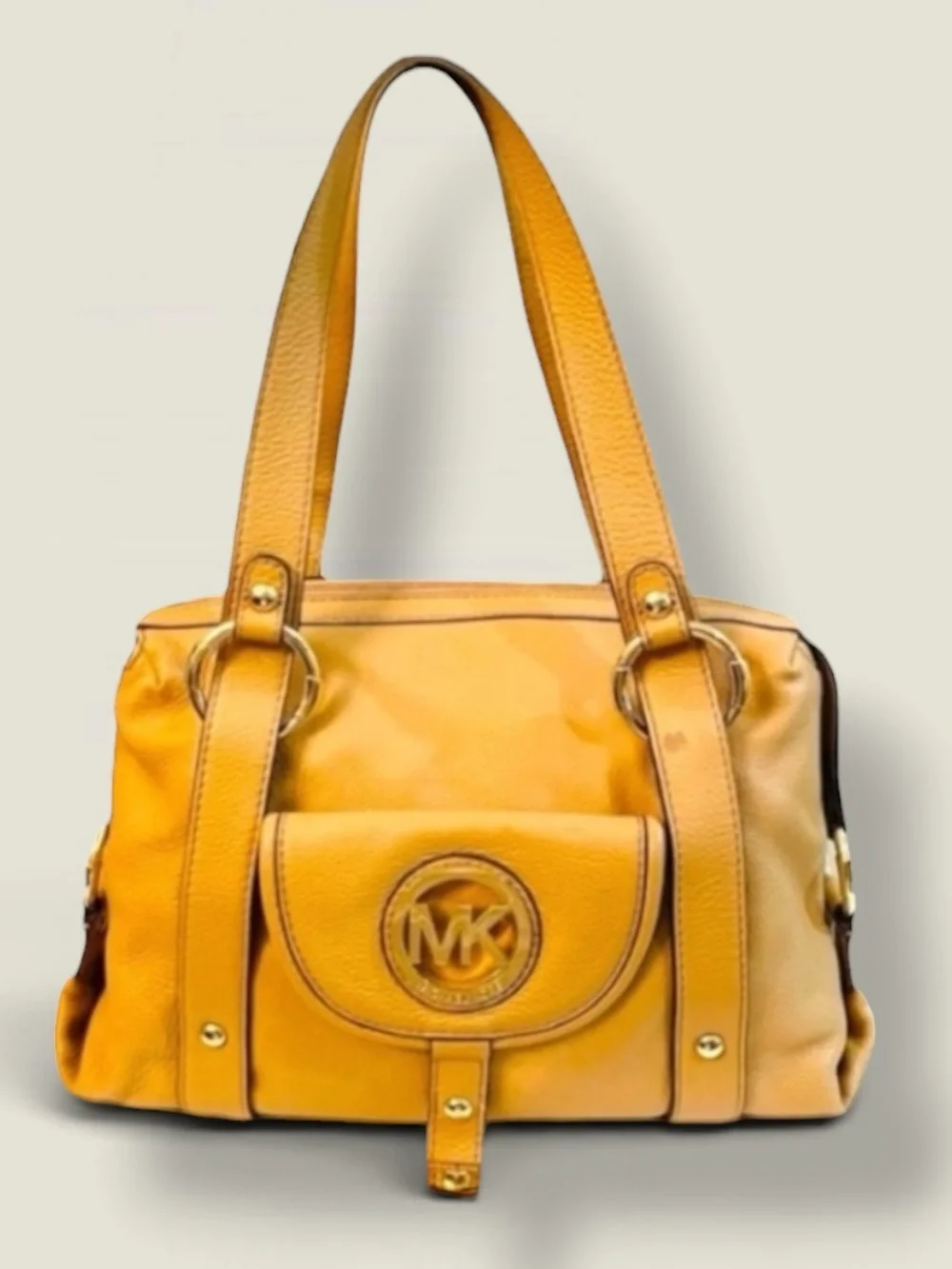 MICHAEL KORS Leather Fulton Caramel Satchel
